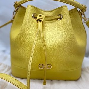Salvatore Ferragamo Mille Yellow Bucket Bag